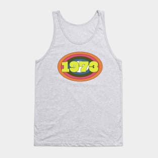 Yellow Year 1973 Rainbow Ellipse Vintage Typography Tank Top